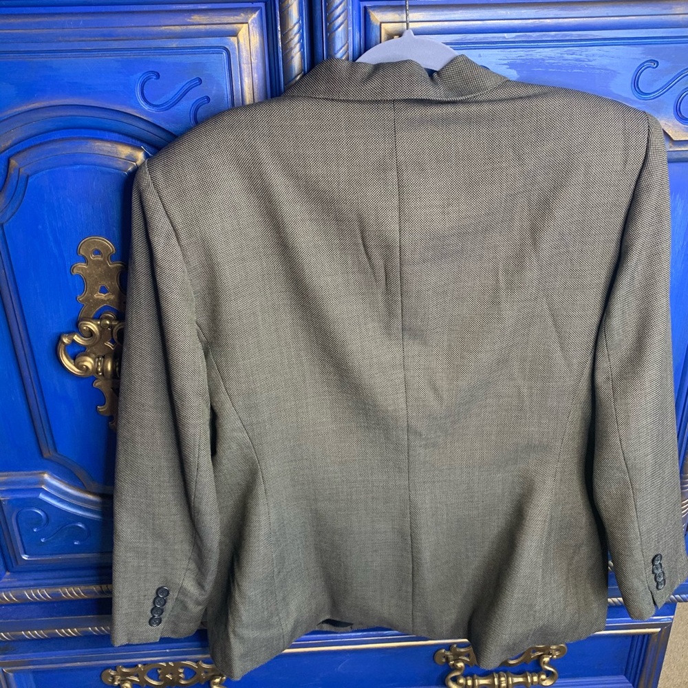 Lauren Ralph Lauren Brown Cream Wool Blazer Sz 14 - Picture 3 of 3